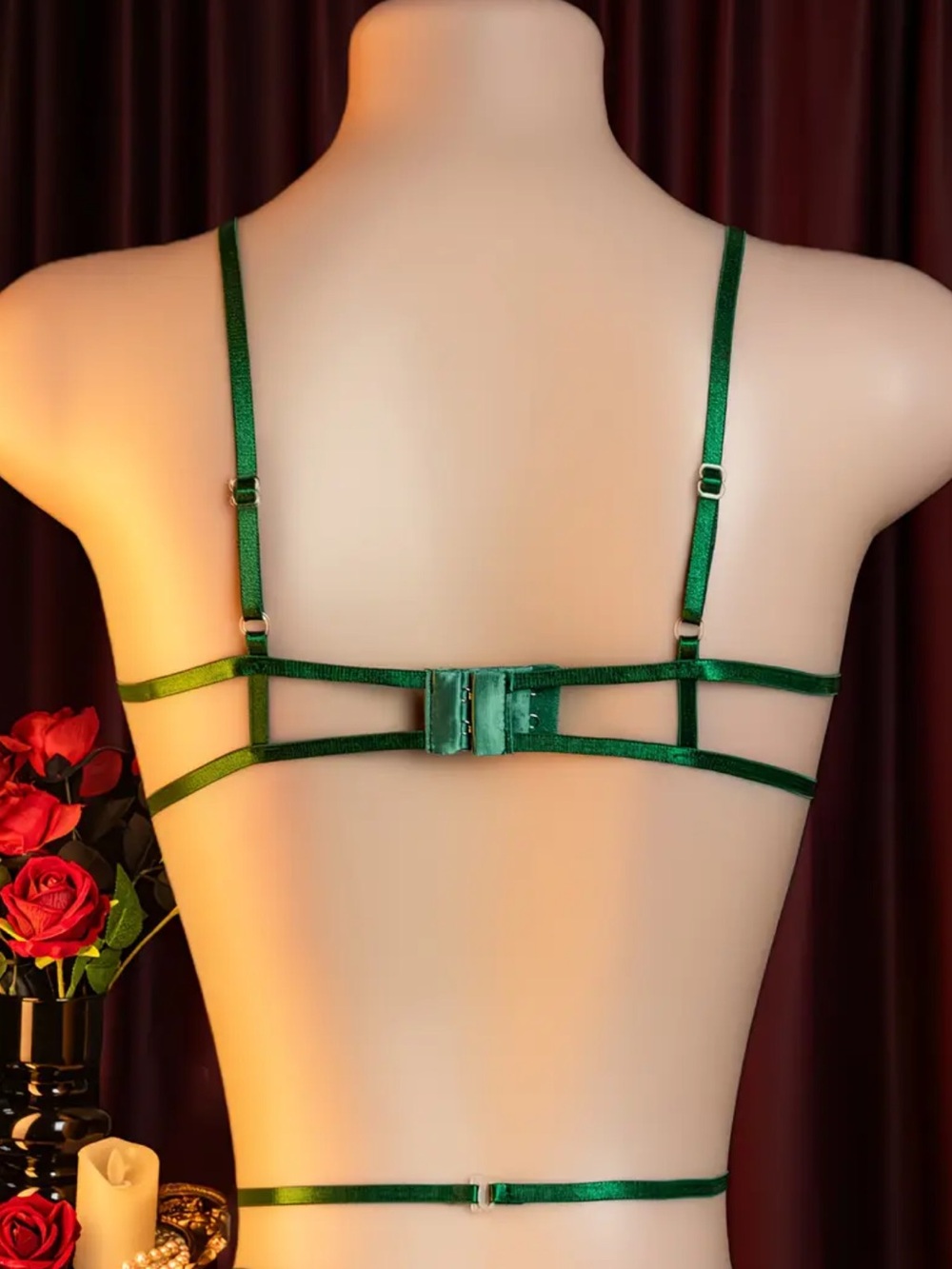 Emerald, Floral Lace, Strapped, Teddy Bodysuit - Picture 5 of 6